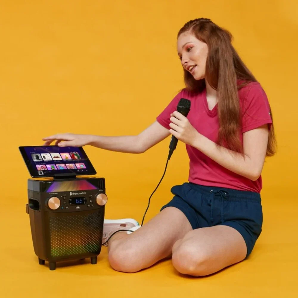 New Karaoke Singing Machine Portable Bluetooth Speaker Microphone Light Show Par - Picture 10 of 16